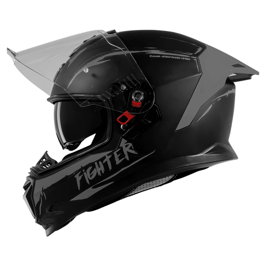 STEELBIRD Sbh 57 Fighter F2 Black Silver Full Face Helmet