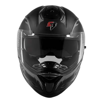 STEELBIRD Sbh 57 Fighter F2 Black Silver Full Face Helmet