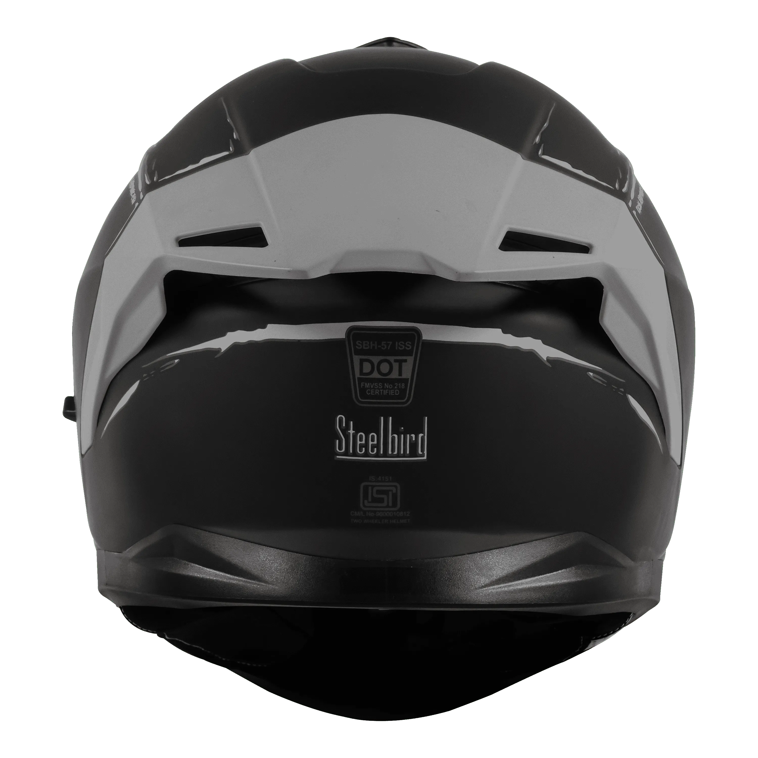 STEELBIRD Sbh 57 Fighter F2 Black Silver Full Face Helmet