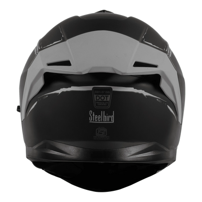 STEELBIRD Sbh 57 Fighter F2 Black Silver Full Face Helmet