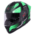 STEELBIRD Sbh 57 Fighter F3 Black Green Full Face Helmet