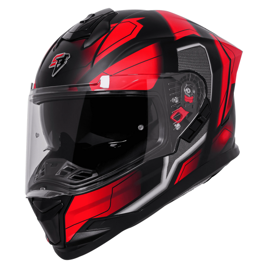 STEELBIRD Sbh 57 Fighter F3 Black Red Full Face Helmet