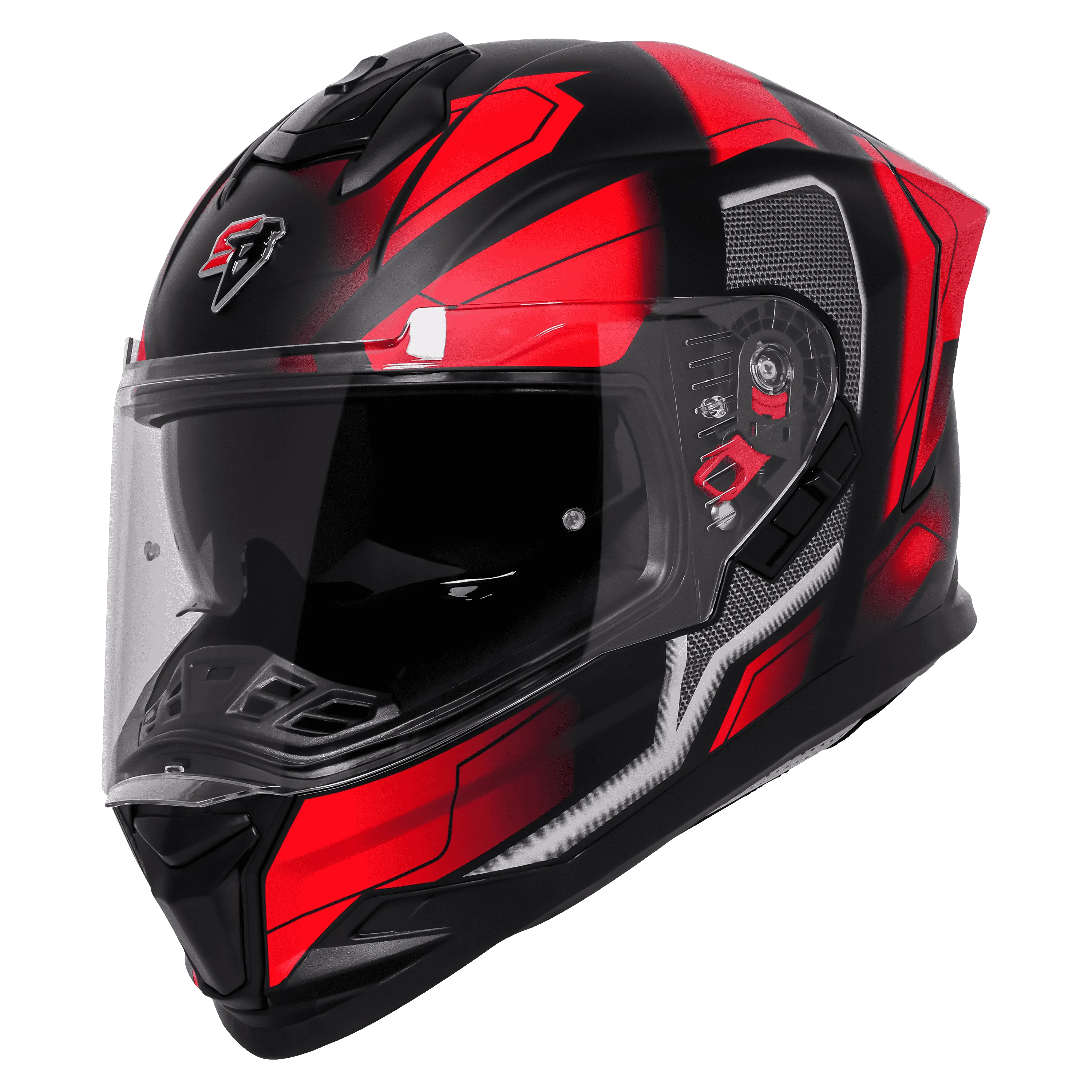 STEELBIRD Sbh 57 Fighter F3 Black Red Full Face Helmet
