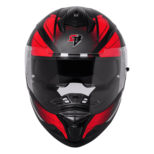 STEELBIRD Sbh 57 Fighter F3 Black Red Full Face Helmet