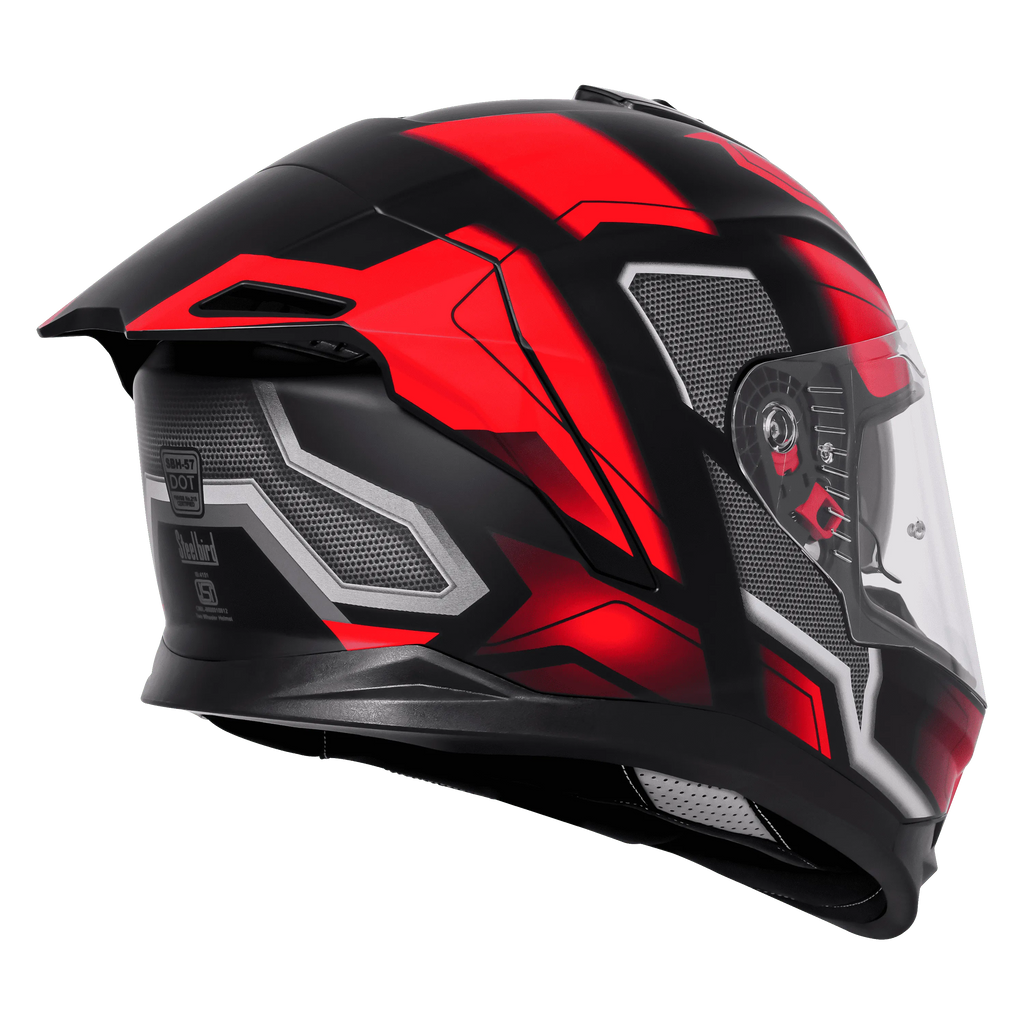 STEELBIRD Sbh 57 Fighter F3 Black Red Full Face Helmet