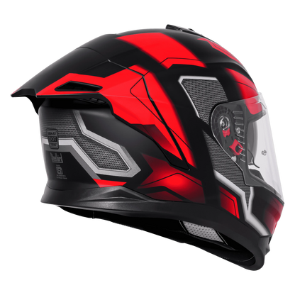 STEELBIRD Sbh 57 Fighter F3 Black Red Full Face Helmet