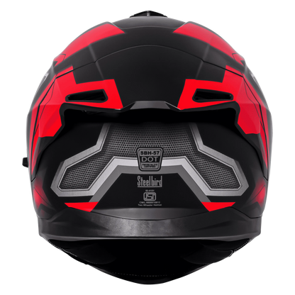 STEELBIRD Sbh 57 Fighter F3 Black Red Full Face Helmet