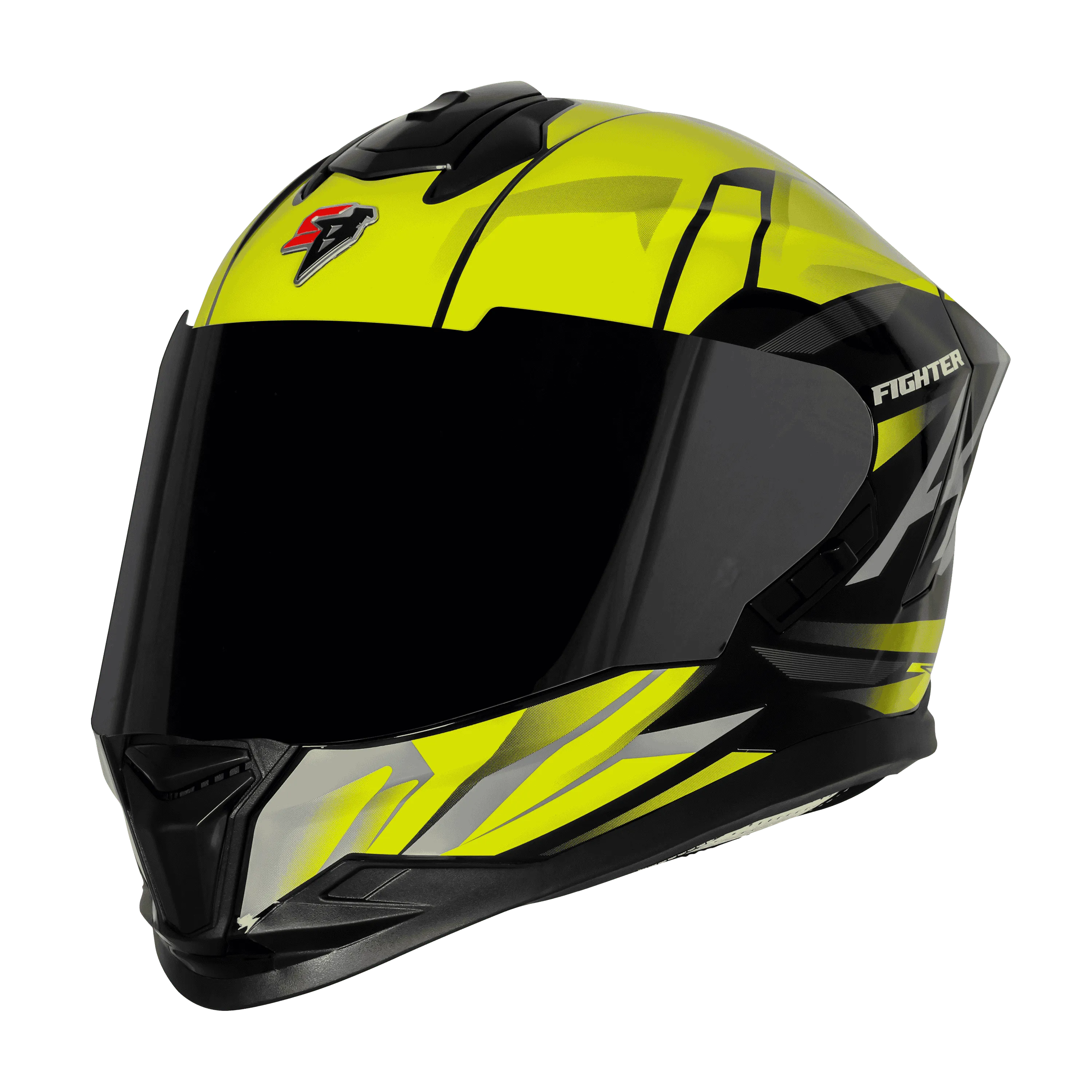 STEELBIRD Sbh 57 Fighter F4 Black Fl Yellow Full Face Helmet