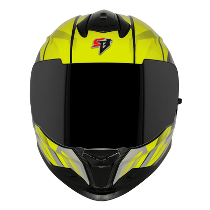 STEELBIRD Sbh 57 Fighter F4 Black Fl Yellow Full Face Helmet