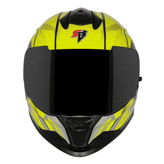 STEELBIRD Sbh 57 Fighter F4 Black Fl Yellow Full Face Helmet