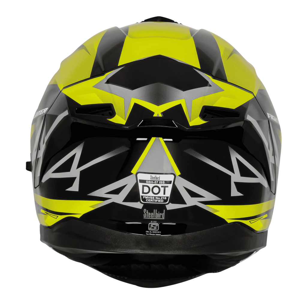 STEELBIRD Sbh 57 Fighter F4 Black Fl Yellow Full Face Helmet