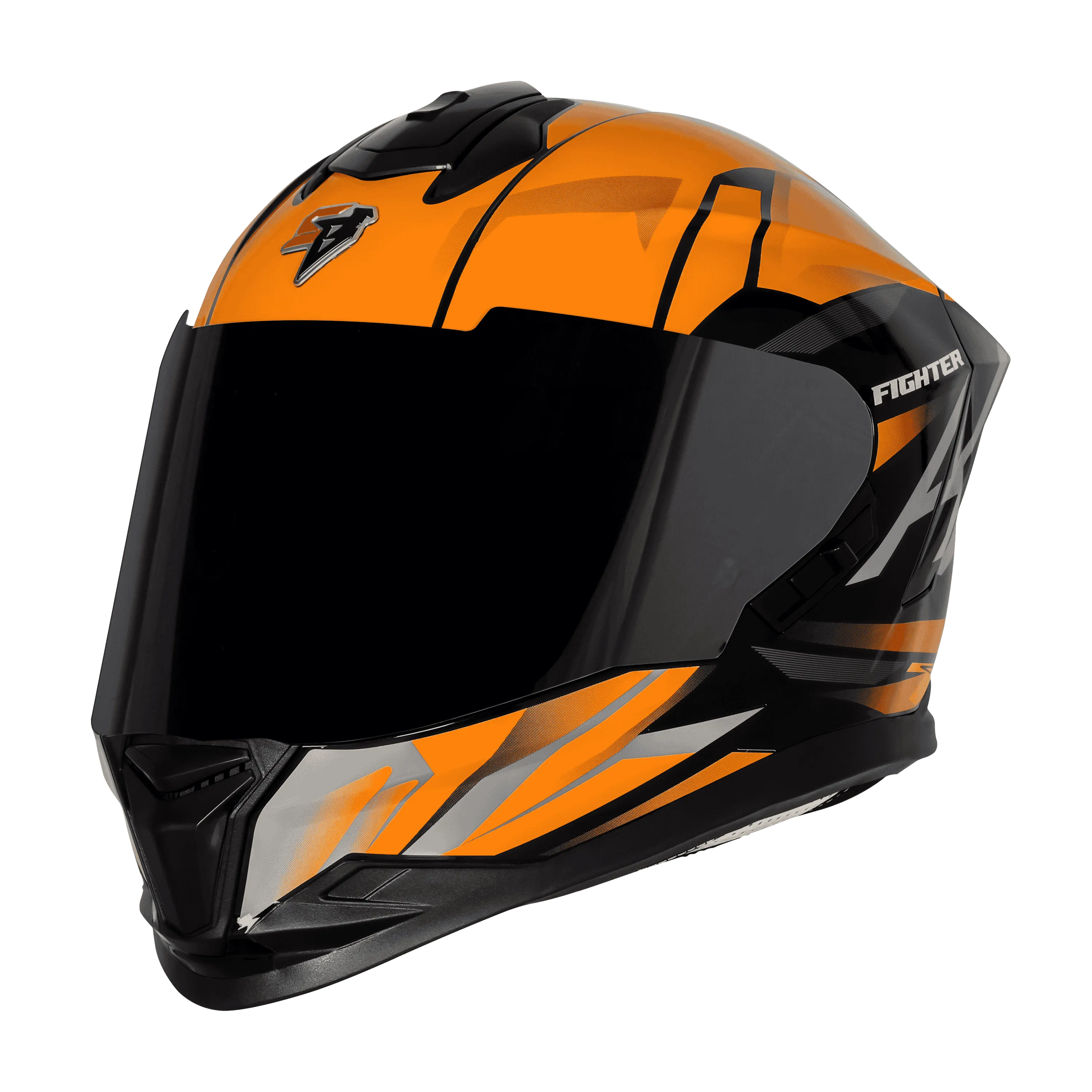 STEELBIRD Sbh 57 Fighter F4 Black Orange Full Face Helmet