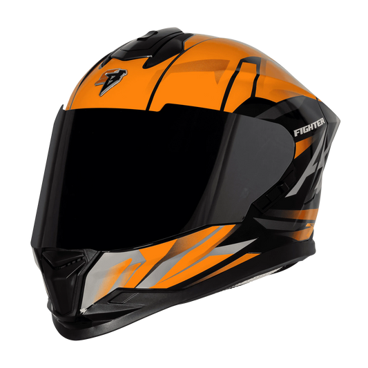 STEELBIRD Sbh 57 Fighter F4 Black Orange Full Face Helmet