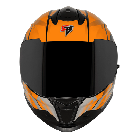 STEELBIRD Sbh 57 Fighter F4 Black Orange Full Face Helmet