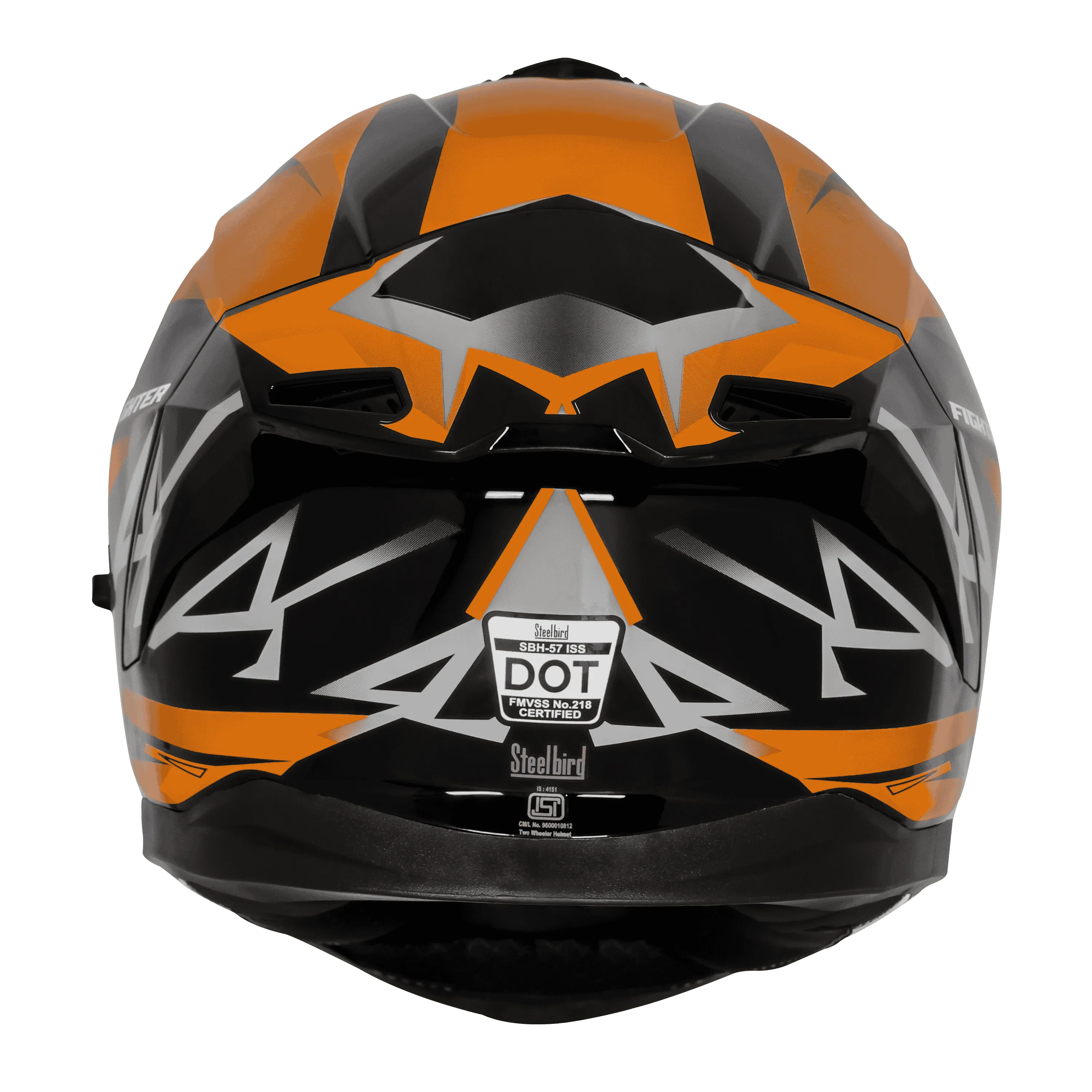 STEELBIRD Sbh 57 Fighter F4 Black Orange Full Face Helmet