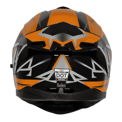 STEELBIRD Sbh 57 Fighter F4 Black Orange Full Face Helmet