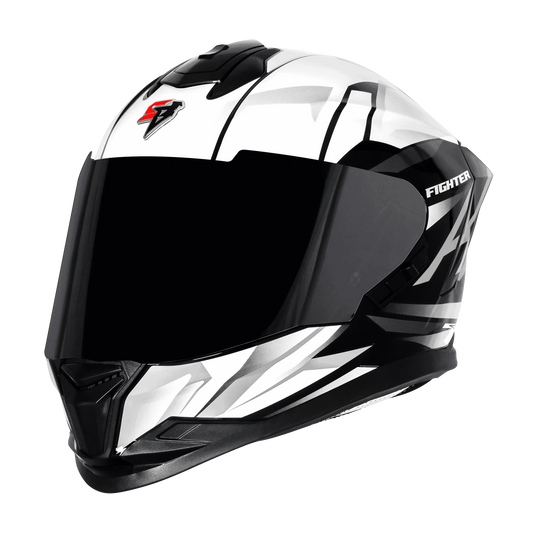 STEELBIRD Sbh 57 Fighter F4 Black White Full Face Helmet