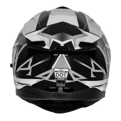 STEELBIRD Sbh 57 Fighter F4 Black White Full Face Helmet