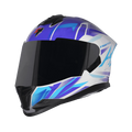 STEELBIRD Sbh 57 Fighter F4 White Sky Blue Full Face Helmet