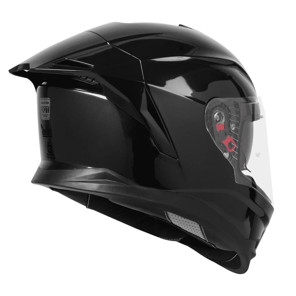 STEELBIRD Sbh 57 Fighter Glossy Black Full Face Helmet
