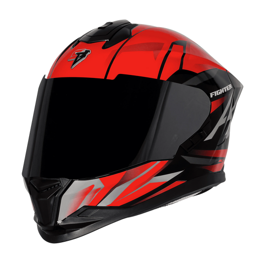 STEELBIRD Sbh 57 Fighter F4 Black Red Full Face Helmet