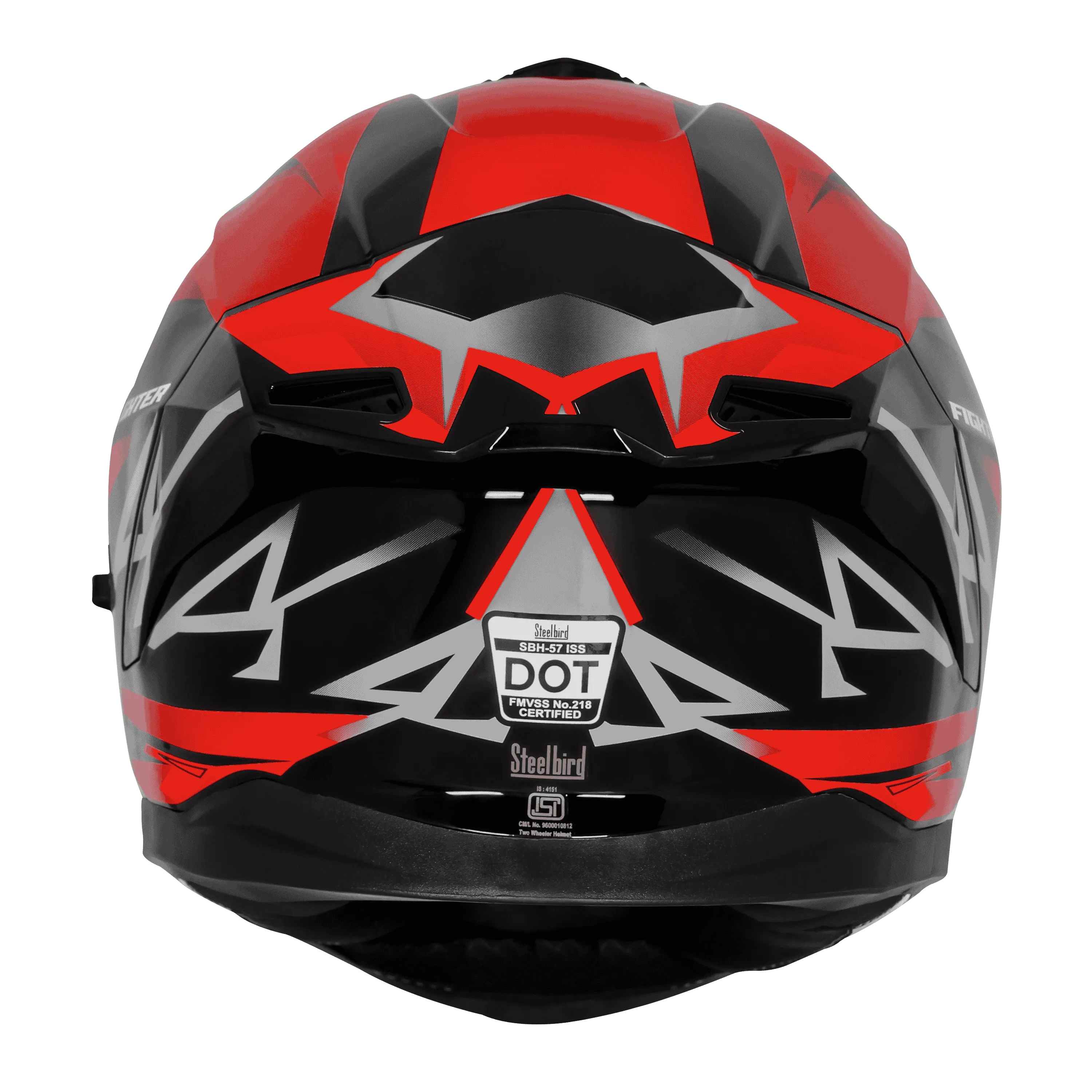 STEELBIRD Sbh 57 Fighter F4 Black Red Full Face Helmet