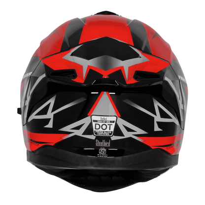 STEELBIRD Sbh 57 Fighter F4 Black Red Full Face Helmet