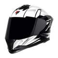 STEELBIRD Sbh 57 Iss Fighter F4 Black White Full Face Helmet