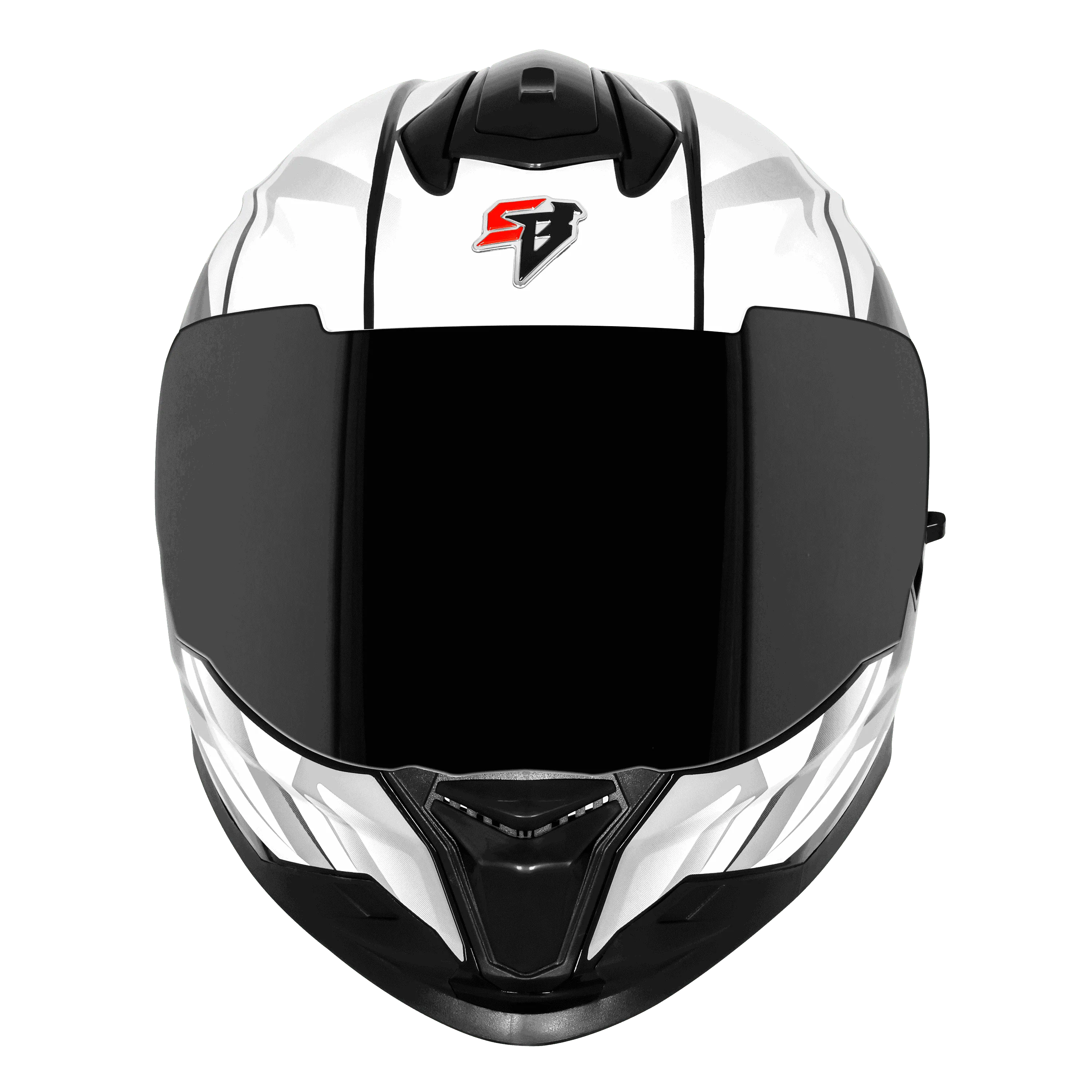STEELBIRD Sbh 57 Iss Fighter F4 Black White Full Face Helmet