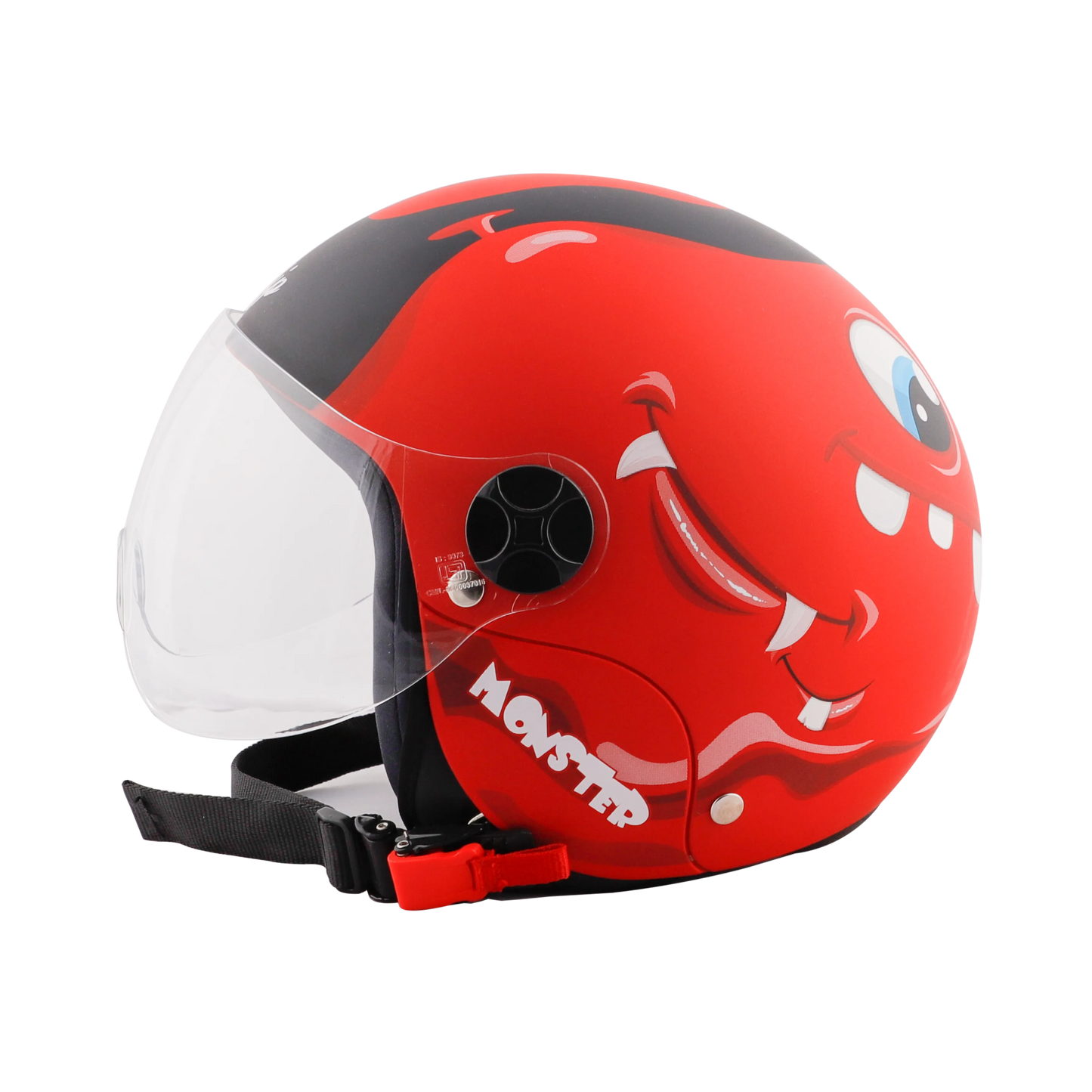 STEELBIRD Sbh 16 Toad Matt Red Black Half Face Helmet