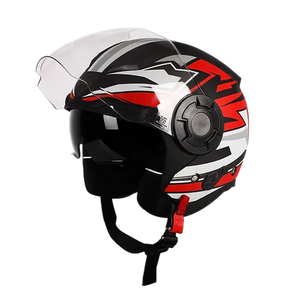 STEELBIRD Sbh 31 Strike Black Red Full Face Helmet