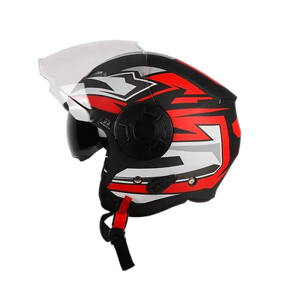 STEELBIRD Sbh 31 Strike Black Red Full Face Helmet