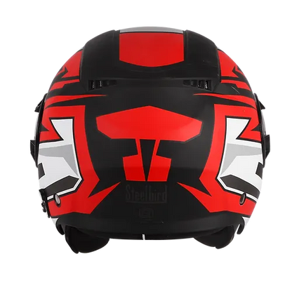 STEELBIRD Sbh 31 Strike Black Red Full Face Helmet