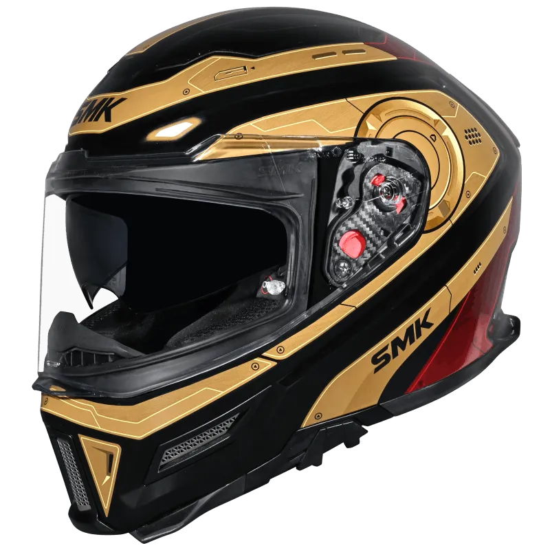 Smk Agnar Cyborg GL237 Red Full Face Helmet
