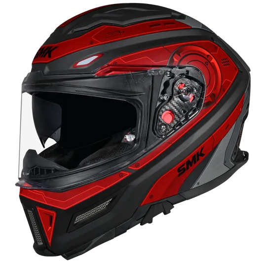 Smk Agnar Cyborg GL263 Black Red Full Face Helmet
