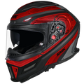 Smk Agnar Cyborg MA263 Black Red Full Face Helmet
