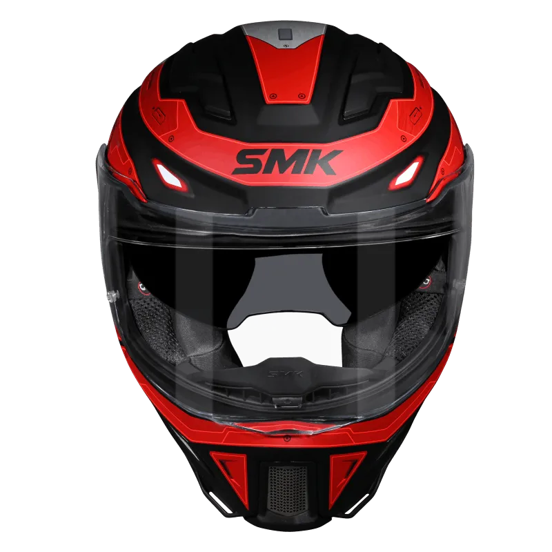 Smk Agnar Cyborg MA263 Black Red Full Face Helmet