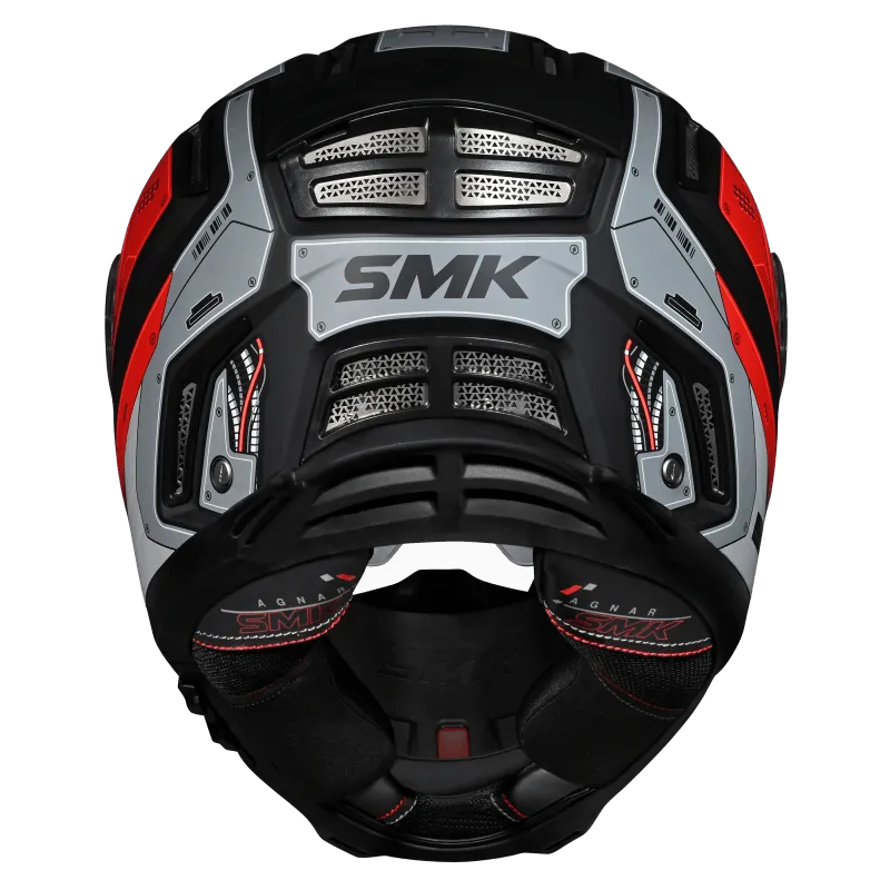 Smk Agnar Cyborg MA263 Black Red Full Face Helmet