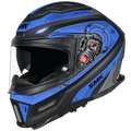 Smk Agnar Cyborg MA265 Blue Black Full Face Helmet