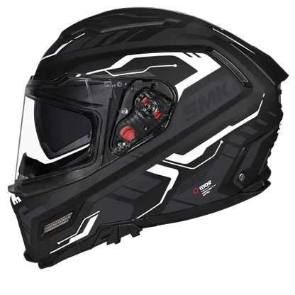 Smk Agnar Tektron MA261 Black White Full Face Helmet