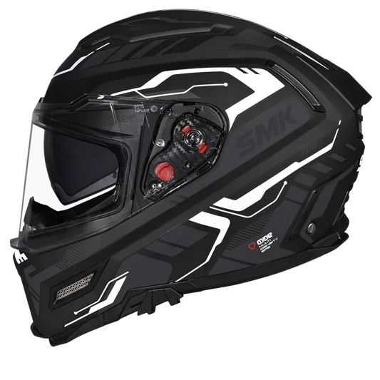 Smk Agnar Tektron MA261 Black White Full Face Helmet