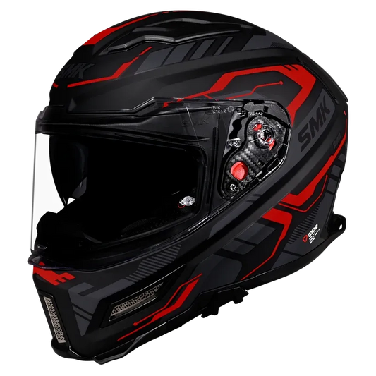 Smk Agnar Tektron MA263 Black Red Full Face Helmet