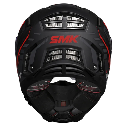 Smk Agnar Tektron MA263 Black Red Full Face Helmet