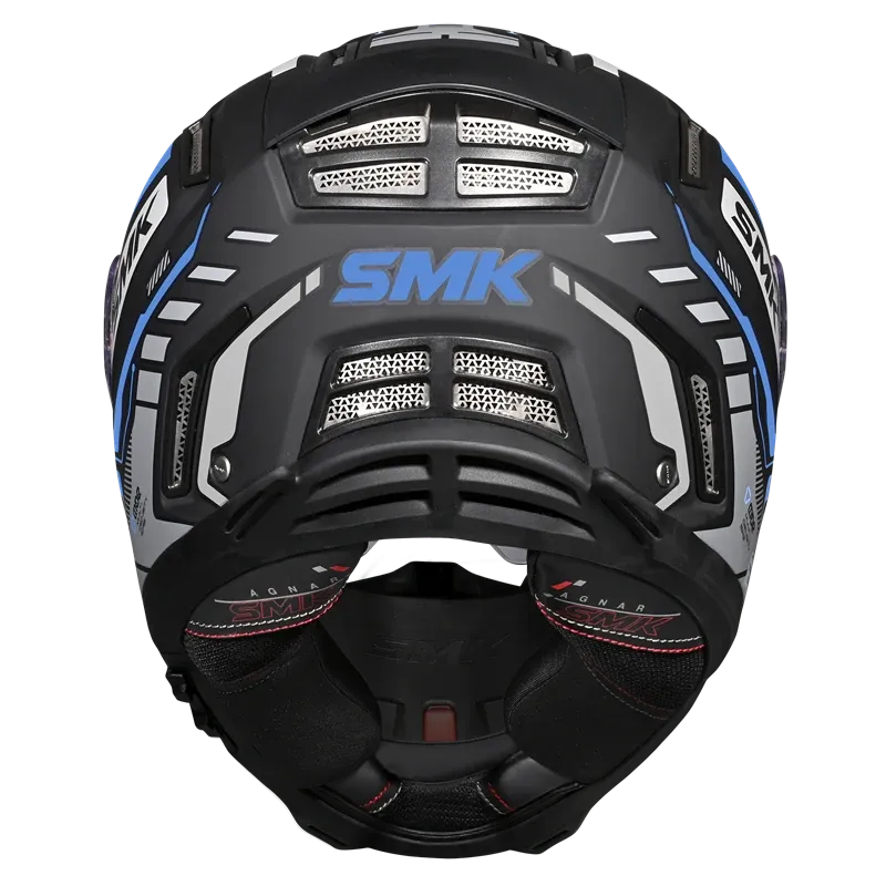Smk Agnar Tektron MA265 Black Red Full Face Helmet