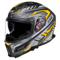 Smk Agnar Tektron MA664 Black Yellow Full Face Helmet