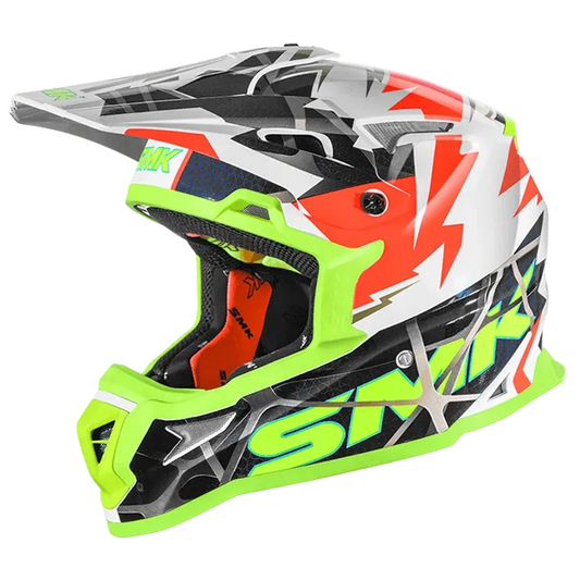 SMK Allterra Fulmine Gl174 White Orange Off Road Helmet