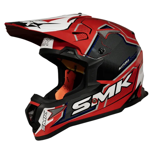 Smk Allterra Maverix GL 321 Red Black Off Road Helmet