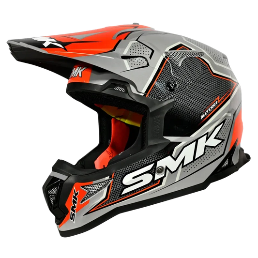 Smk Allterra Maverix GL 627 Gray Red Off Road Helmet
