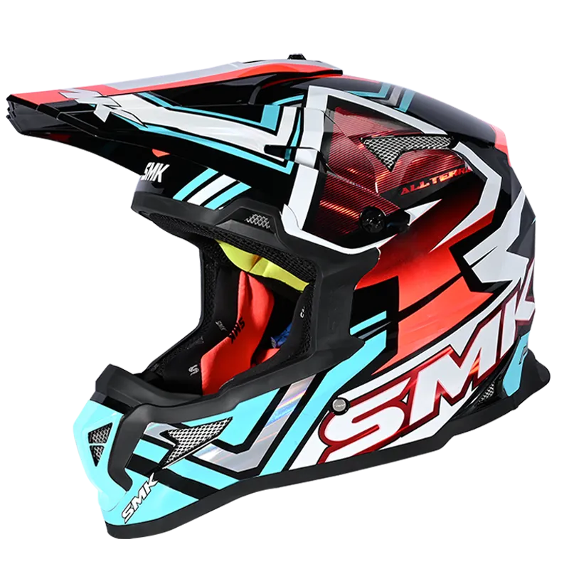 Smk Allterra X aces GL253 Black Blue Red Off Road Helmet