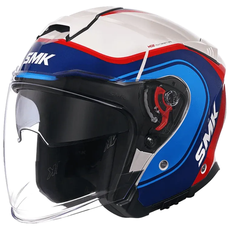 Smk Gtj Libero Gl153 Red White Blue Half Face Helmet
